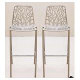 Two Aluminum $3200 Bar Height Barstools by Fast