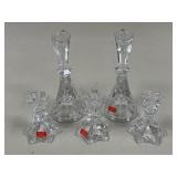 Towle Crystal Candle Holders / 5 pc