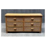 Woven 6 Drawer Dresser