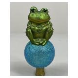 Old World Christmas Glass Frog Tree Topper