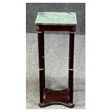 Wood Fern Stand / Side Table w / Stone Top