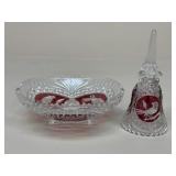 Hofbauer Byrdes Crystal Bell & Bowl