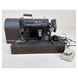 Vintage Singer Sewing Machine W/ Cover & Pedal
