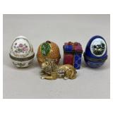 Porcelain Trinket Boxes|5 pc