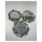 Metal Floral Frame Mirrors / 3 pc