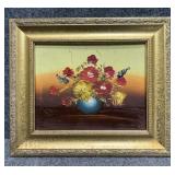 Original  Floral Painting on Panel