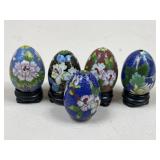 Cloisonnï¿½ Eggs w/ Stands / 5 pc