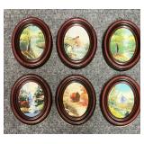 6/PC Miniature Oval Original Oil Paintings