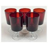 Red Cordial Glasses / 5 pc