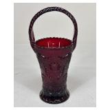 Ruby Red Glass Basket