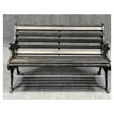Painted Cast Iron & Wood Garden Bench