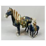 Ceramic Horse Figures / 2 pc