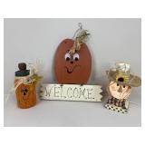 Wood & Glass Fall Decor / 3 pc