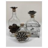 Decorative Glass Bottles|3 pc