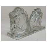 Pair Of Glass Horse Head Bookends