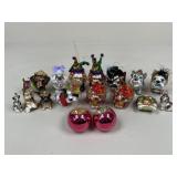 Glass Dog Ornaments / 17 pc