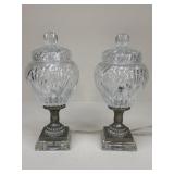 Pair Of Crystal Jar Lamps