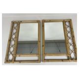 Pair of Mirrors w/Bamboo Frames