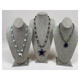 Bead & Stone Necklaces/ 3 pc