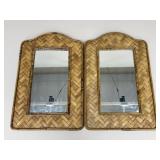 Pair of Mirrors with Woven Frames