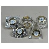 Elgin Clocks In Crystal / 5 pc