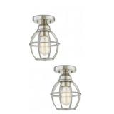Pair Of Wisbeam Flush Mount Lights
