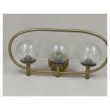 Brass 3 Light Vanity Light w/ Round Glass