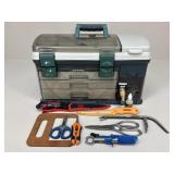 Plano Tackle Box, Gloves, Weights, Hooks & Tools