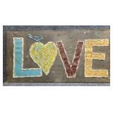 "Love" Embossed Metal Wall Sign