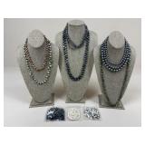 Faux Pearl Necklaces/ 9 pc