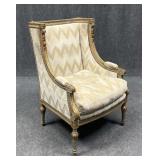 Louis XVI Style Carved Wood Armchair