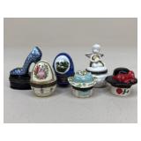 Porcelain Trinket Boxes|6 pc