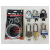 Master Lock+ Cable & Locks W/ Keys|7 pc