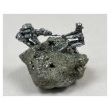 Pyrite Rock w/ Metal Figures