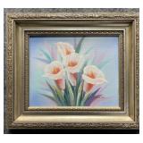 Original Oil Painting on Canvas Signed Rose