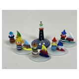 Art Glass Light Houses / 6 pc