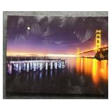 "Golden Gate Pier and Stars" Print on Canvas