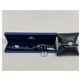Swarovski Necklace, Bracelet, & Clip-on Earrings
