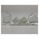 Clear Glass House Figures|4 pc