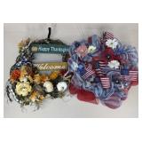 Fall & Patriotic Wreaths|2 pc