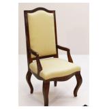 Arm Chair w/ Wood Frame & Gold Upholstery