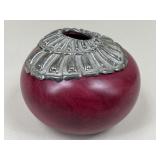 Tierra By Febres Ceramic & Sterling Silver Vase