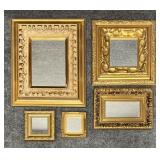 5 Mirrors with Ornate Gold Tone Frames