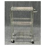 3-Tier Rolling Metal Push Cart