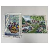 Cross Stitch w/ Unfinished Edges / 2 pc