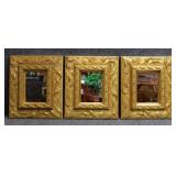 3 Mirrors with Ornate Gold Tone Frames