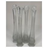 Swung Vases W/ Frosted Base|4 pc