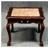 Marble Top End Table w/ Ball & Claw Feet