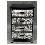 Rolling Black & White Storage Drawers
