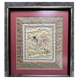 Asian Silk Embroidery Panel